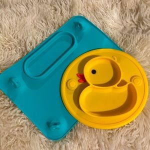 Suction busy baby and duck plate